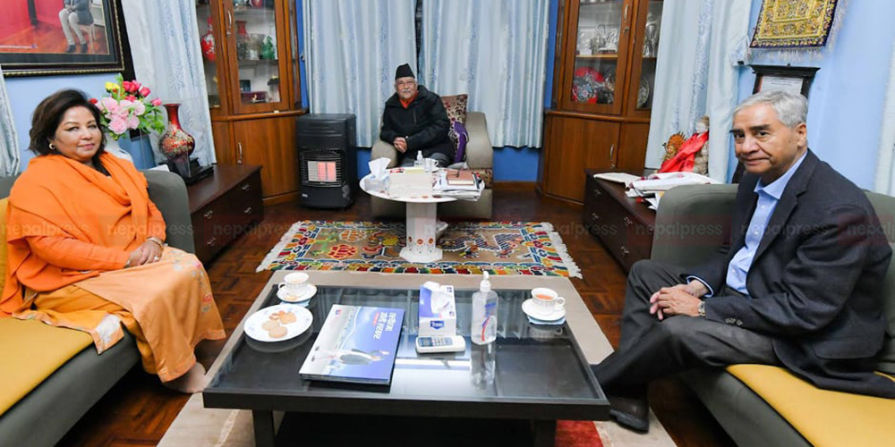 गठबन्धनको बैठक लगत्तै प्रधानमन्त्री ओली निवासमा